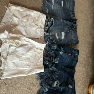 White and Jean shorts. Express and cp jeans